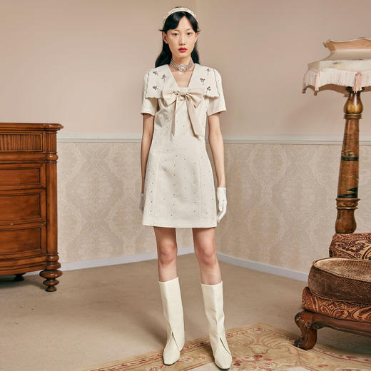 蝴蝶结星光舞会裙夏季重工设计感连衣裙(货号:MC87DR517A2001) 商品图2