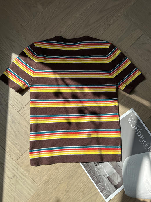 现货 THS-限时 p家 女士棉质针织彩色条纹短袖 圆领针织衫T恤 2色 BH2581 BY603 商品图9