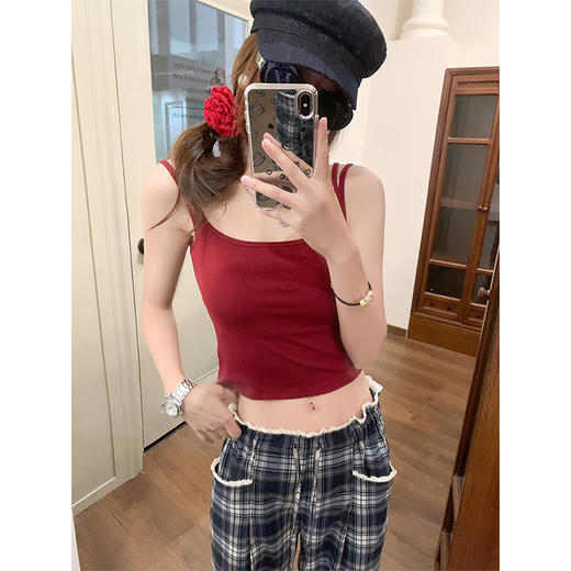 <曾小咸推荐>韩系百搭显瘦自带胸垫吊带背心 商品图3