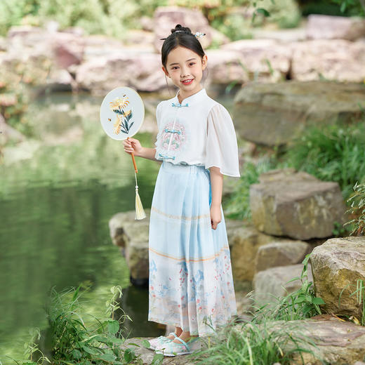 【清仓捡漏】【两件套】【120-160】【LAVI】夏季女童汉服马面裙套装 商品图1