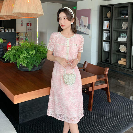 【清仓超15天不保价】奢姿大码女装2025夏季胖妹妹轻奢休闲连衣裙圆领假两件拼接裙子9952890354 商品图4