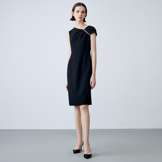 EITIE爱特爱夏季新款设计感小众收腰气质连衣裙7807518 商品图1