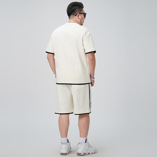【棉质】【DMH】大依优型大码夏季套装透气短袖短裤两件夏季潮牌印花美式运动宽松大码体恤衫男士 商品图3