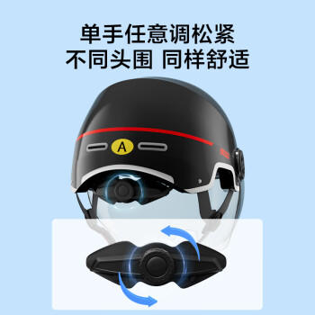 京东京造 【真国标】电动车头盔短镜款 夏季四季通用3C认证新国标A类315推荐电瓶车头盔蓝白M码 /摩托车/电动车 /骑士装备 /电动车头盔 商品图3