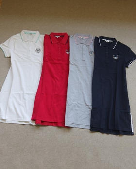 简单粗暴的 哈！Kenzo 软薄珠地棉 刺绣小虎头 微A型的 短袖 连衣裙 4色入