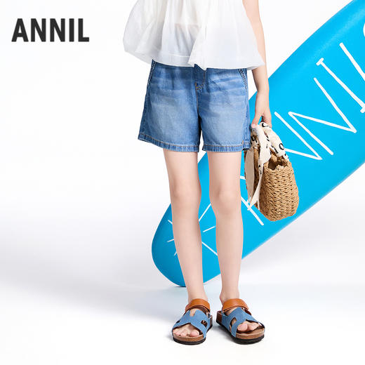 【实体店同款】女童全腰牛仔短裤夏季新款安奈儿童装AG526681 商品图0