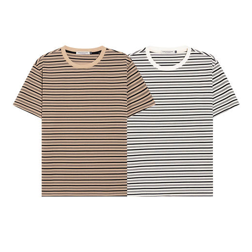 【DMH】大依优型大码条纹短袖T恤男装潮流街头休闲吸汗透气宽松半袖夏装上衣男士 商品图4