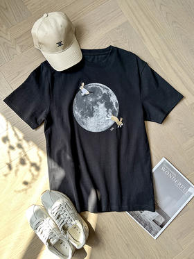 现货 THS-限时 loe家 可可爱爱大月亮短袖T恤 BH2582