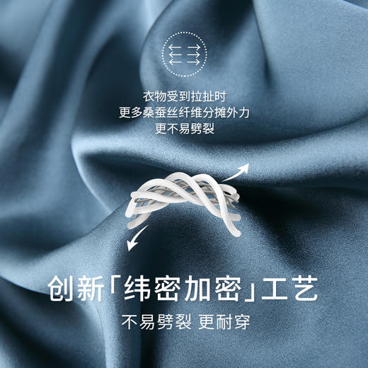 重磅真丝睡衣女带罩杯100%桑蚕丝长袖长裤简约透气家居服金三塔(限价款)  YSFFB203+YSFDC207 商品图3