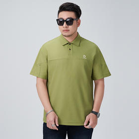 【DMH】大依优型大码短袖POLO衫夏季潮流开筒翻领体恤痞帅短袖纯色半袖男胖子上衣