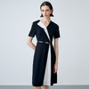 EITIE爱特爱夏新款气质大方通勤撞色收腰显瘦连衣裙7807517 商品缩略图3