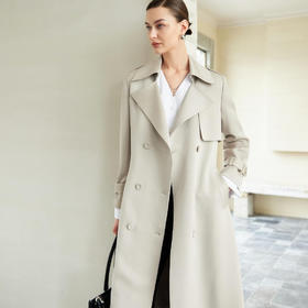 洛诗琳21308春季新款简约立体质感中长款风衣外套女361