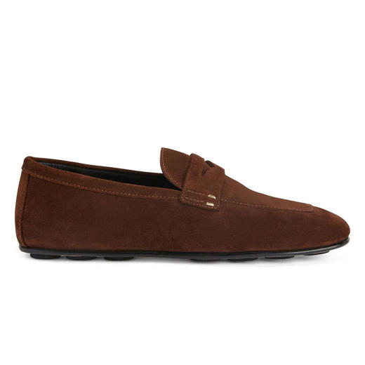 Giuseppe Zanotti 男士签名徽标绒面革莫卡辛鞋 棕色 EU50021002 商品图0