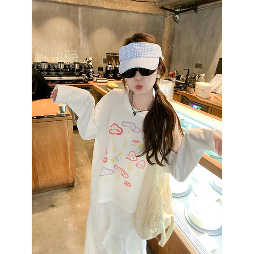 <曾小咸推荐>3.28现货秒杀 ！微信超特价！蘑菇印花长袖防晒T恤 日常119.99 立减60 秒杀59.99！！ 商品图0