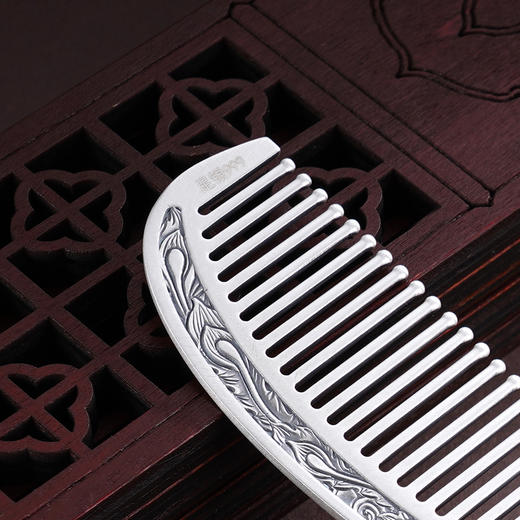 子佩集S999银【龙福悦动】梳子【BX0320095-1】纯银梳子龙凤2503 商品图4
