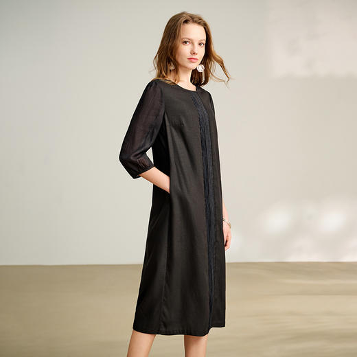 TANGY Collection/2025天意精品商场同款中国风简约女士连衣裙L252814 商品图3