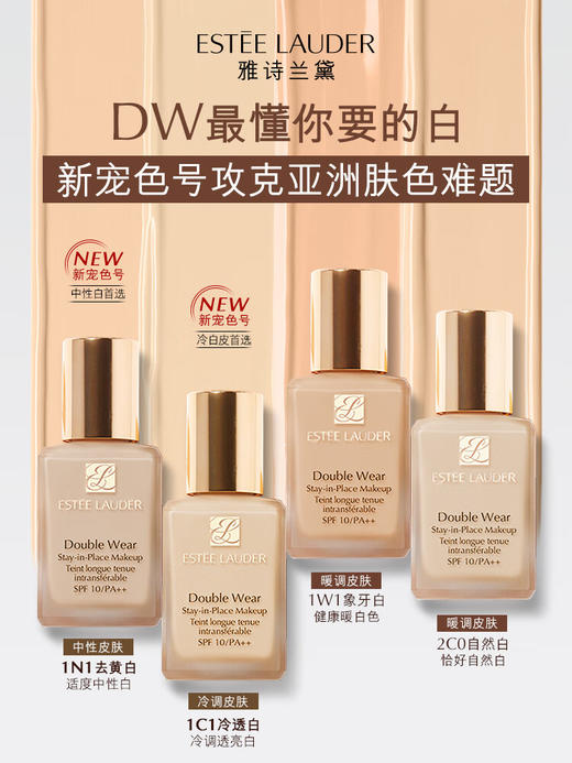 【海豚美购】美国 EsteeLauder 雅诗兰黛 DW持妆粉底液 1w1 30ml 商品图3