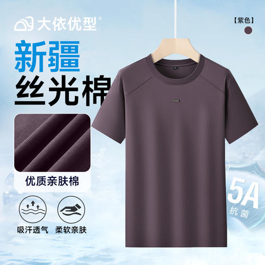 【丝光棉】【DPF】大依优型大码短袖T恤潮流圆领半袖夏季胖子宽松加肥加大上衣男士 商品图4