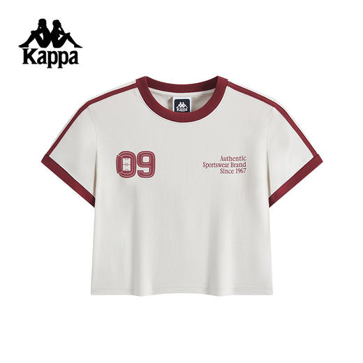 Kappa卡帕背靠背运动t恤女2025夏季新款休闲短袖女士短款透气上衣K0F42TD10 商品图0
