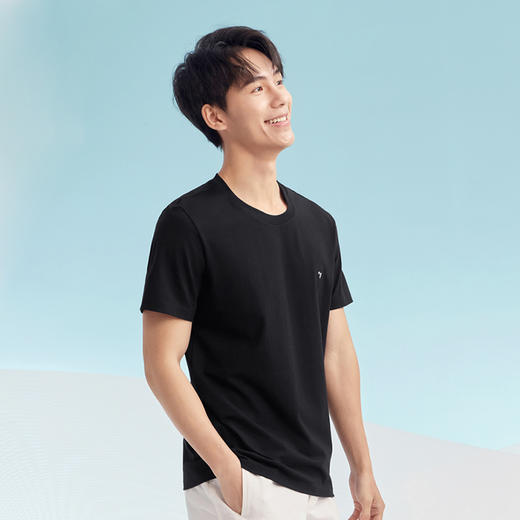 柒牌男士短袖T恤夏季新款7A抗菌时尚休闲打底内衣两件装圆领上衣128F70240 商品图1