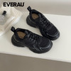 EVERAU极简主义时尚潮流黑白双色休闲牛皮网布拼接老爹鞋EA5061 商品缩略图3