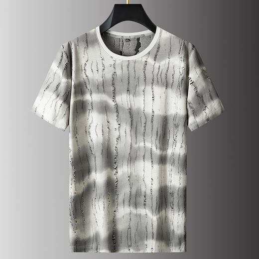 【DPS】大依优型大码短袖T恤破洞半袖加肥加大圆领速干透气汗衫肥佬潮流半袖上衣男士胖子 商品图2