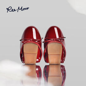 REEMOOR睿慕蛋卷鞋女红色浅口平底鞋软底船鞋芭蕾舞单鞋瓢鞋女鞋2512A6