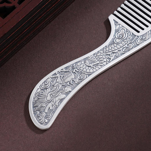 子佩集S999银【龙福悦动】梳子【BX0320095-1】纯银梳子龙凤2503 商品图7