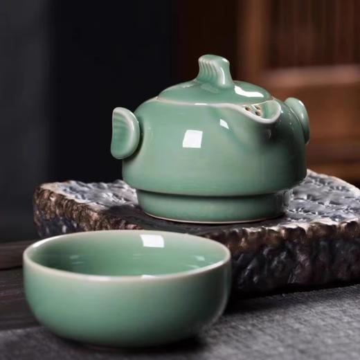 龙泉青瓷新品 便携旅行套装 三星堆文创/年年有鱼/飞鱼快客款 商品图0
