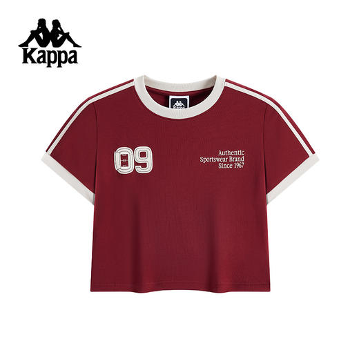 Kappa卡帕背靠背运动t恤女2025夏季新款休闲短袖女士短款透气上衣K0F42TD10 商品图1