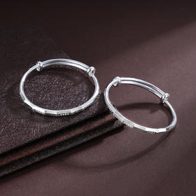 子佩集S999银【平安喜悦】童镯【TZ000769-1】纯银儿童平安喜乐2503