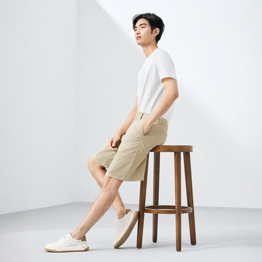 【肌理短裤】柒牌休闲短裤男夏季新款廓形商务百搭宽松直筒男裤子128H73870 商品图3