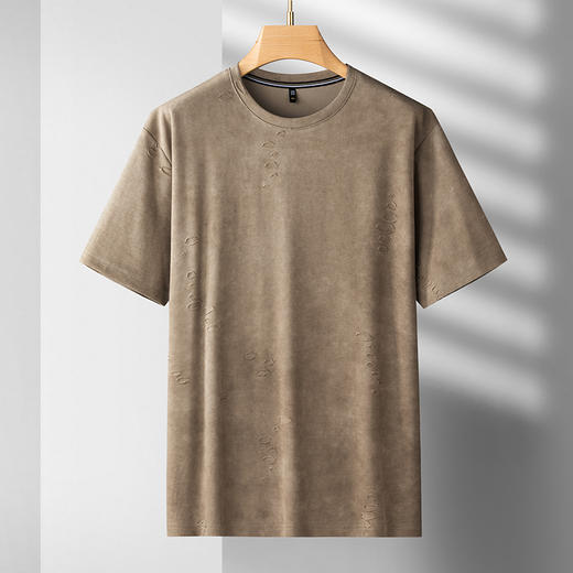 【DDS】大依优型大码男装破洞短袖T恤透气加肥加大大号半袖上衣男士胖子 商品图0