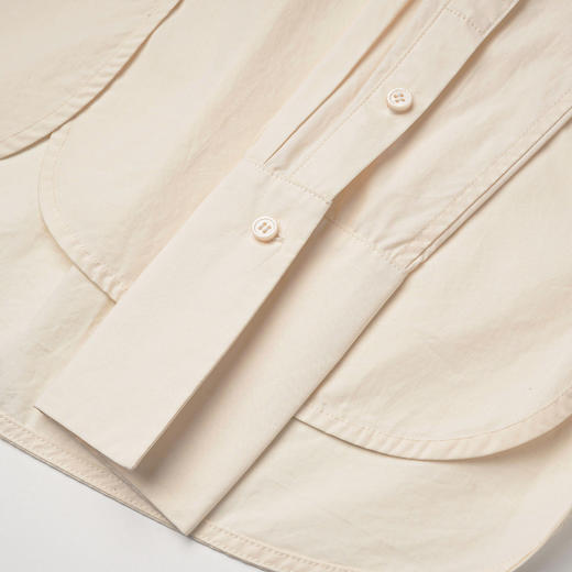 ROMI STUDIO【高品质】春夏百搭设计感纯色长袖衬衣翻领衬衫 T3396 商品图2