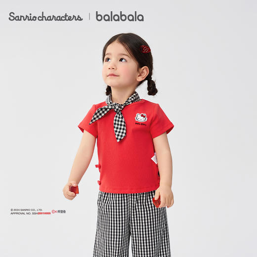 【HelloKittyIP】巴拉巴拉女童短袖T恤2025新款夏装镂空 商品图4