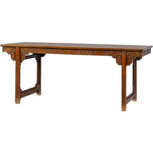 清中期 黄花梨夹头榫夔龙纹画案 商品图5