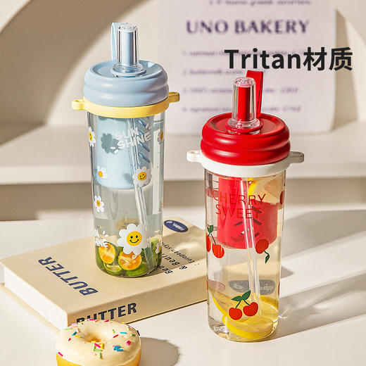 摩登主妇运动水杯女夏日tritan食品级塑料杯外出便携学生上学杯子 商品图1
