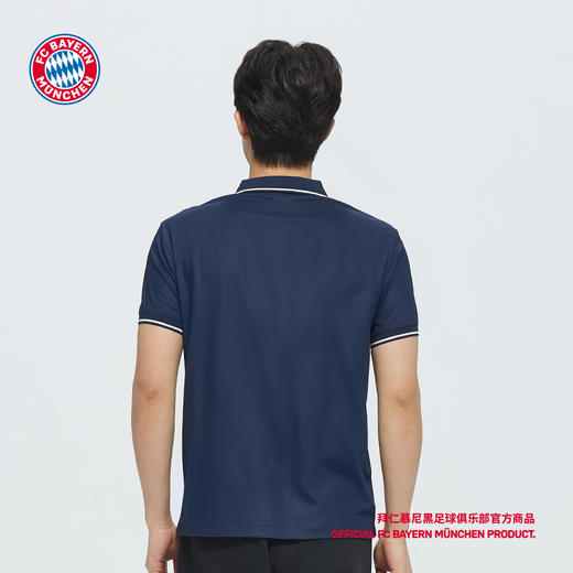 【官方正版】拜仁慕尼黑足球俱乐部丨春夏简约蓝色POLO衫立体队徽印花 商品图2