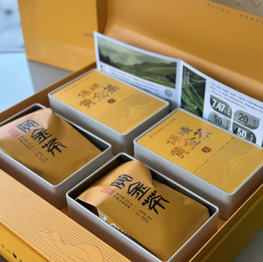 绿茶｜【头采好时节·保靖黄金茶】以“高氨基酸、高茶多酚、高叶绿素和高水浸出物质”和“香、绿、爽、醇”四高四绝品质特点享誉全球，一两黄金一两茶，馈赠自饮佳品，净重：200g（50g*4罐*1盒） 商品图2