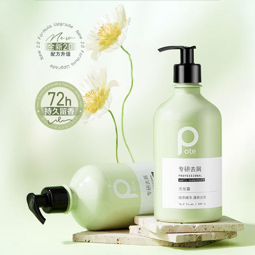 热卖！头皮清洁大师！【超值2瓶装赠2支护手霜】pote柏缇茶树去屑洗发露 蓬松控油 500ml*2瓶 商品图5