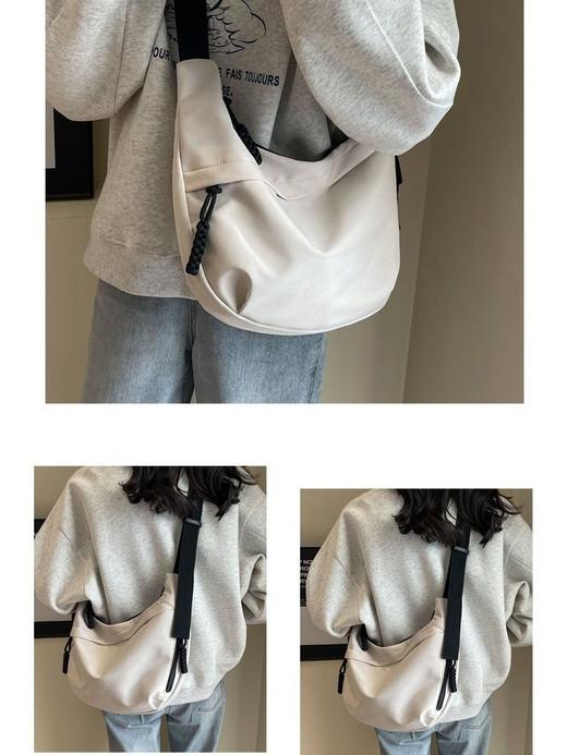 【巨能装的饺子包】情侣日系简约风饺子包 面料厚实 空间大 简约百搭 男女同款 斜挎/单肩/手提 怎么背都好看 商品图4