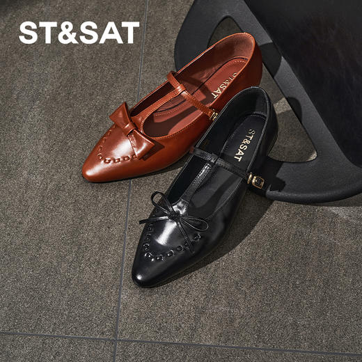 【精选牛皮】星期六复古英伦风镂空玛丽珍SSD1111191 商品图2