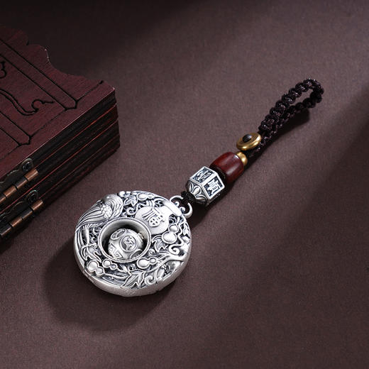 子佩集S999银【福承转运】钥匙扣【DZ883】纯银小摆件球可转动2503 商品图4