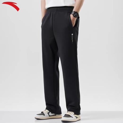 【299任选2件】安踏运动裤男2025新款针织长裤收口黑色休闲舒适裤子152517311 商品图0