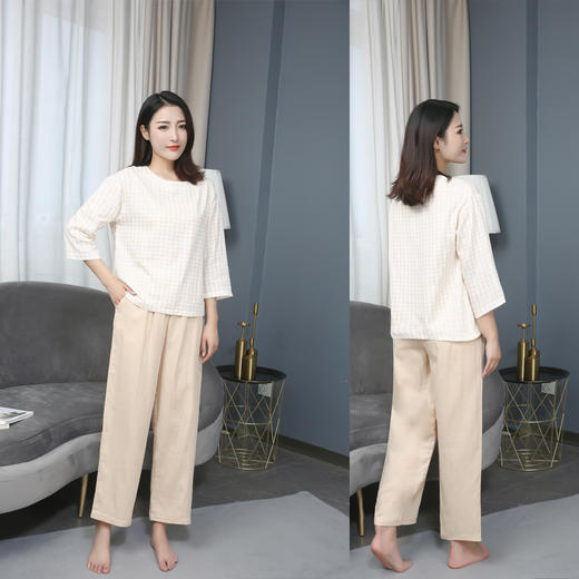 轻柔无感纱布套装（针织长裤）棕色 商品图1