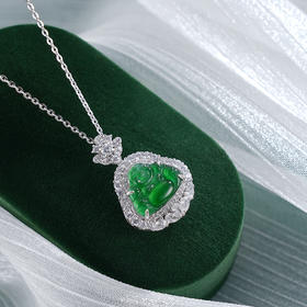 子佩集S925银【福佑弥勒】套链【YL-7096】纯银项链时尚翡翠绿佛可打开2503