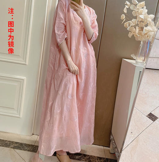 裁缝学苑AQ444连衣裙纸样女装禅意盘扣中长款复古棉麻长裙子样板 商品图3