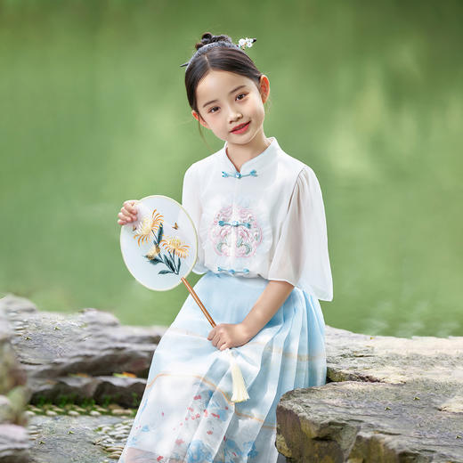 【清仓捡漏】【两件套】【120-160】【LAVI】夏季女童汉服马面裙套装 商品图3
