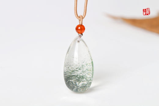 【绿叠】绿幽灵水晶吊坠 配精美挂绳 商品图0