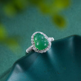 子佩集S925银【葫芦安然】戒指【JZ016144】纯银玉髓绿玉髓葫芦2503